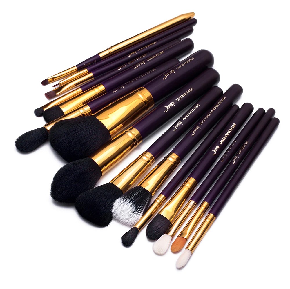 Jessup Essential Brushes Set 15 PCS T095 Purple/Gold