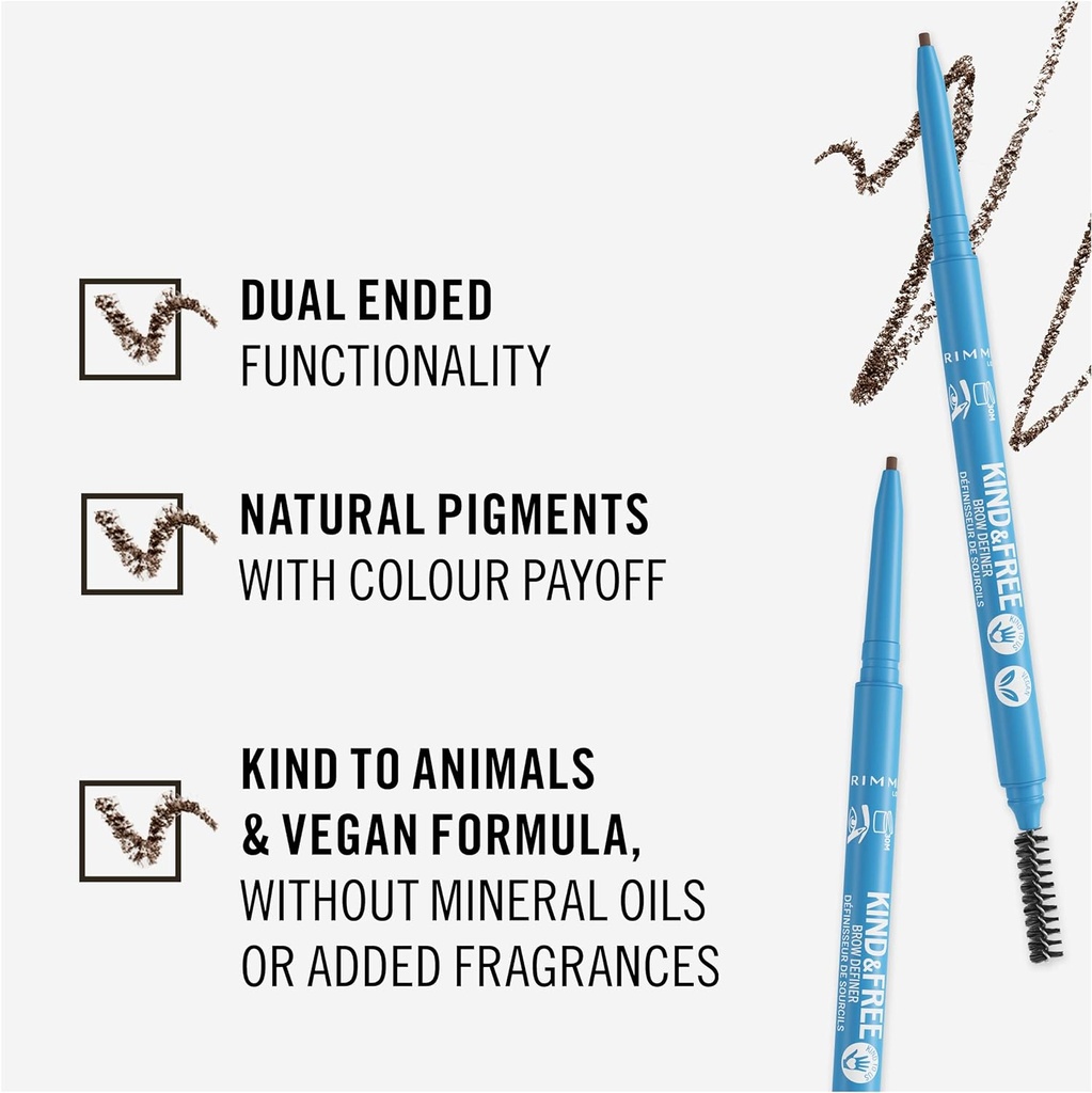 Rimmel Kind & Free Brow Definer Vegan No.03 Warm Brown