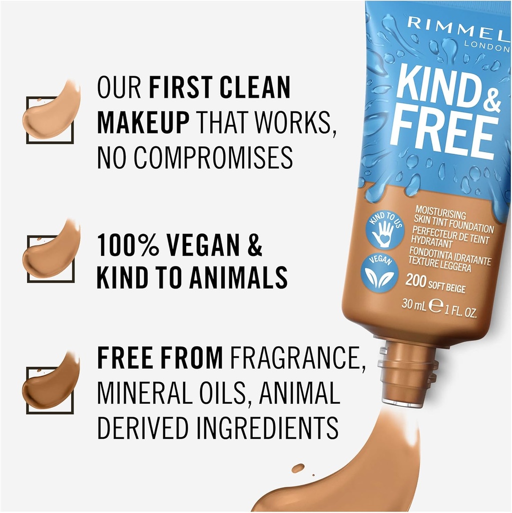 Rimmel Kind & Free Moisturising Skin Tint Foundation No.201