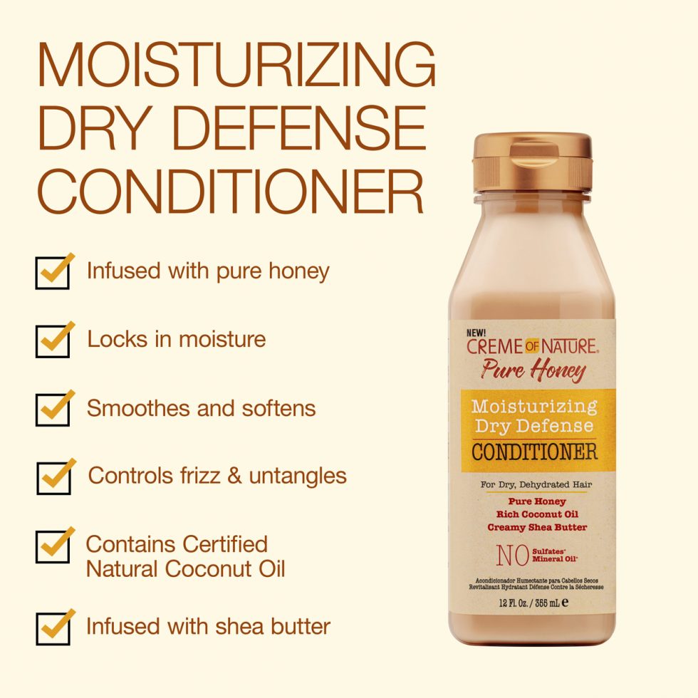 Creme Of Nature Pure Honey Moiturizing Dry Defense Conditioner 355 Ml