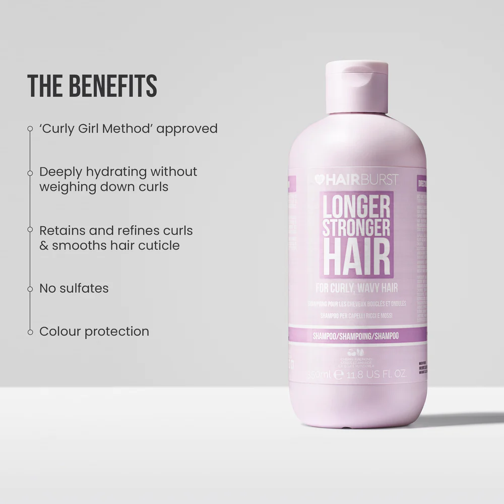 Hair Burst Longer Stronger Hair Shampoo For Curly , Wavy Hair 350 ml