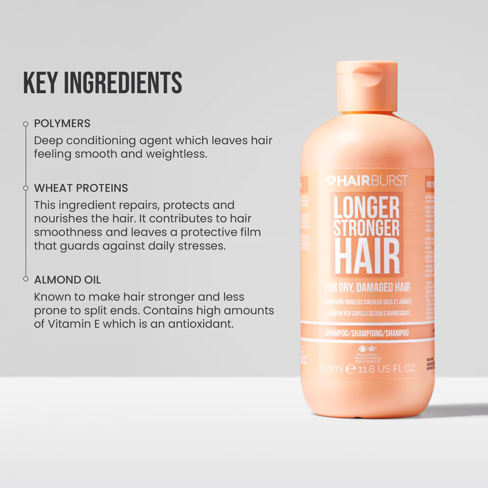 Hair Burst Longer Stronger Hair Shampoo For Dry , Damaged Hair 350 ml