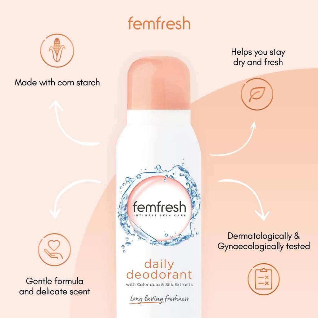 Fem Fresh Daily Deodorant Long Lasting Gentle Formula 125 Ml