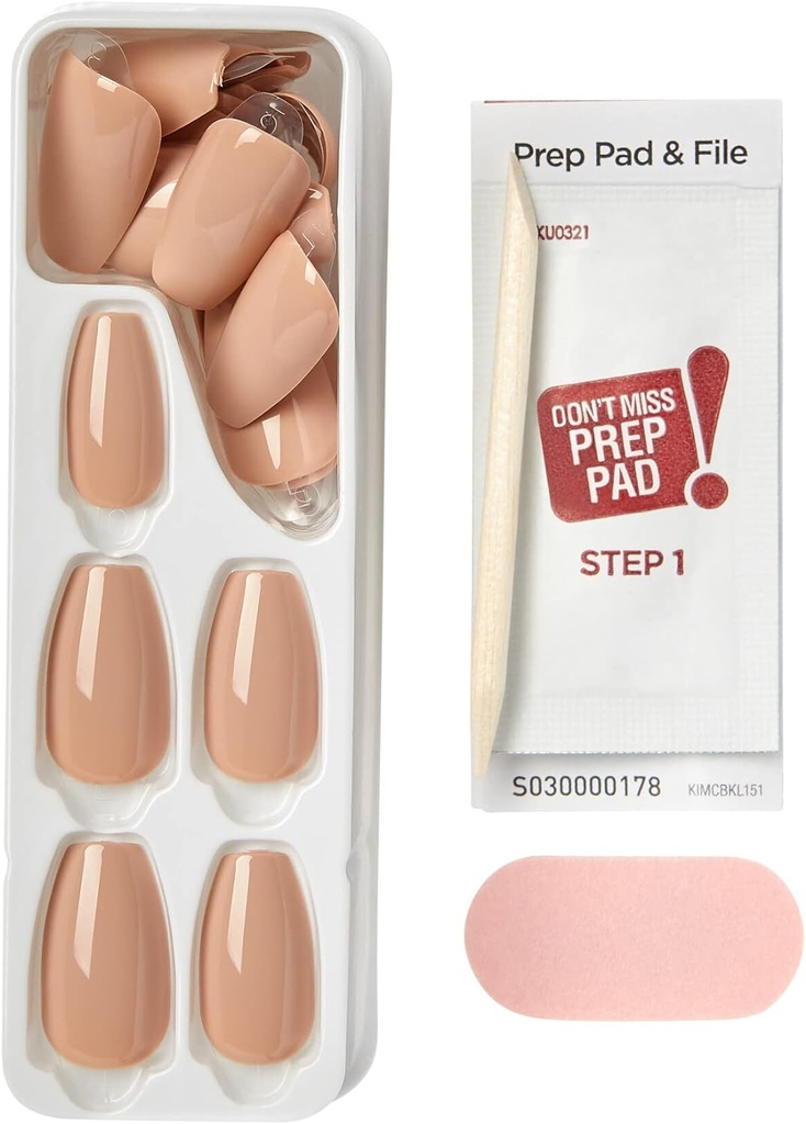 Impress Color Nails Medium Coffin Shape 506 Latte