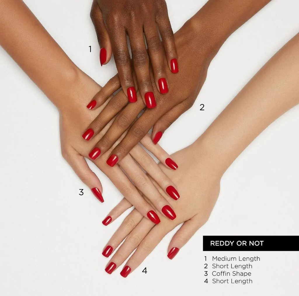 Impress Color Nails Medium Coffin Shape 510 Reddy Or Not