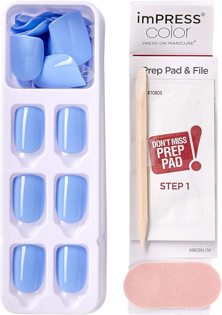 Impress Color Nails Short 015 Baby Why So Blue