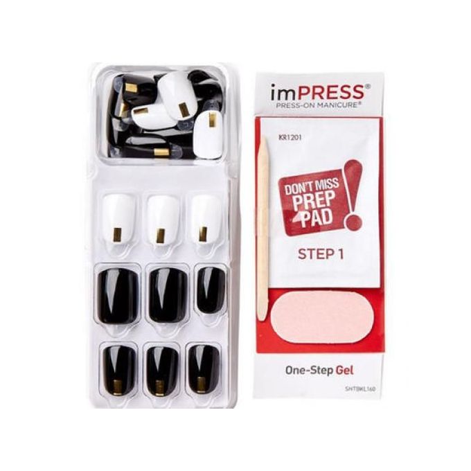 Impress Gel Short Nails Midnight Drive