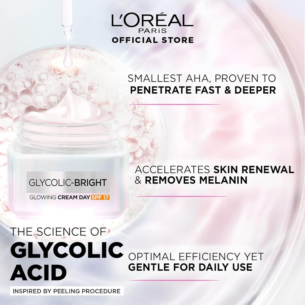 L'Oréal Glycolic-Bright Glowing Cream Day SPF17 50 Ml