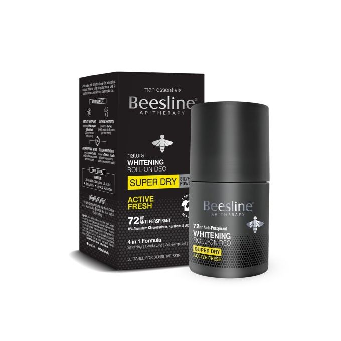 Beesline Natural Whitening Roll-on Deo Super Dry Active Fresh For Men 50ml