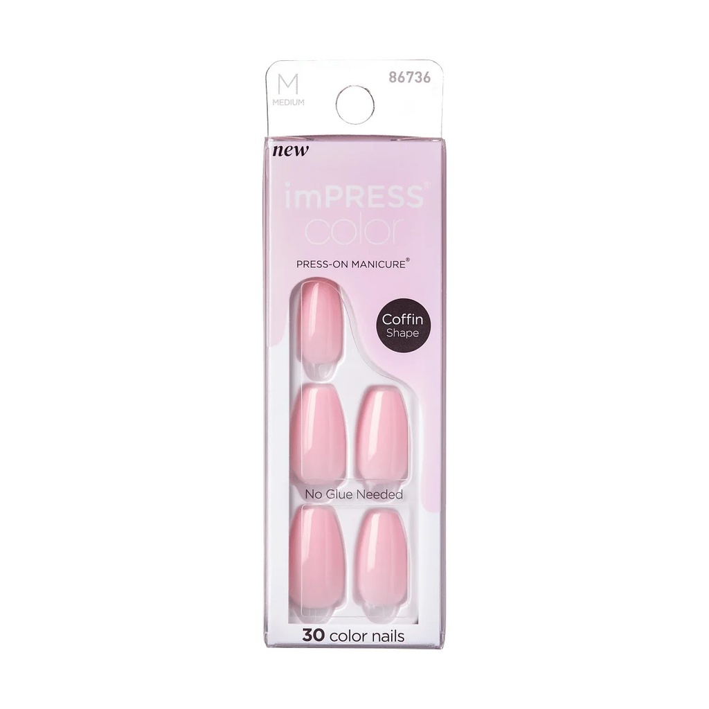 Impress Color Nails Medium Coffin Shape 503 Pink Dream