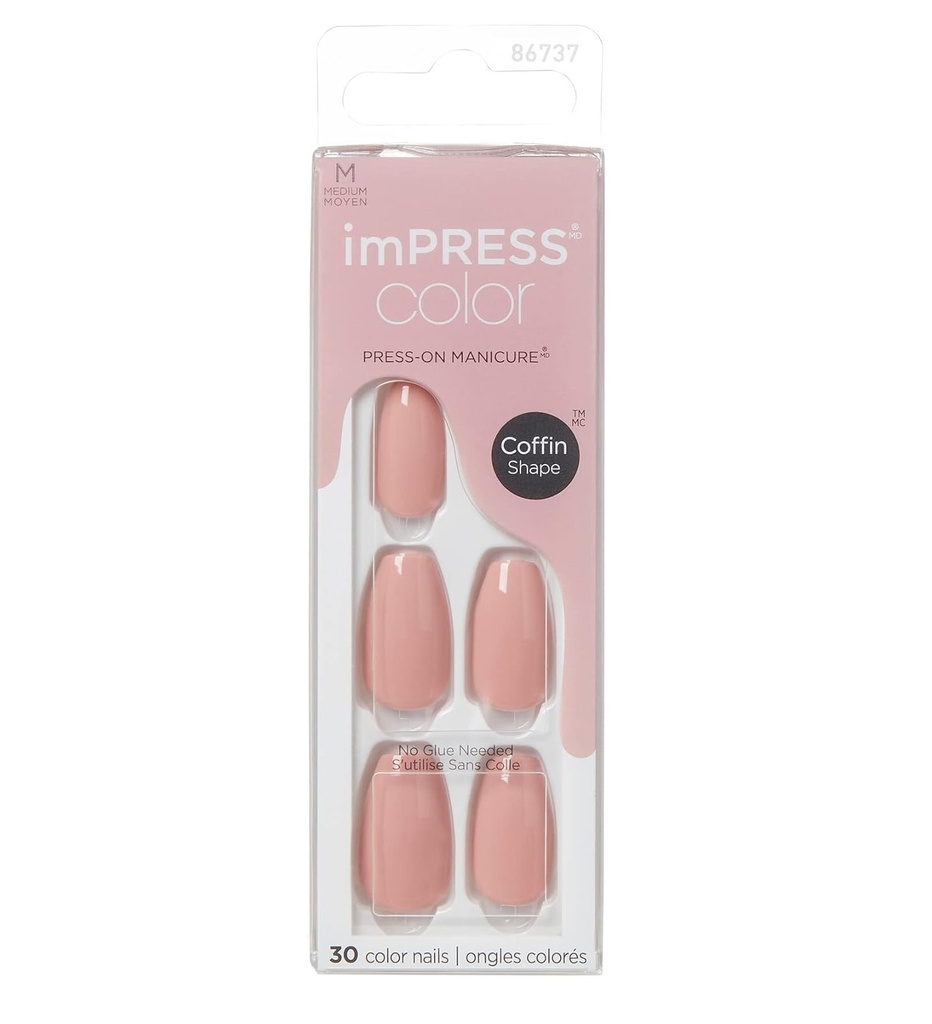Impress Color Nails Medium Coffin Shape 504 Sumptuous
