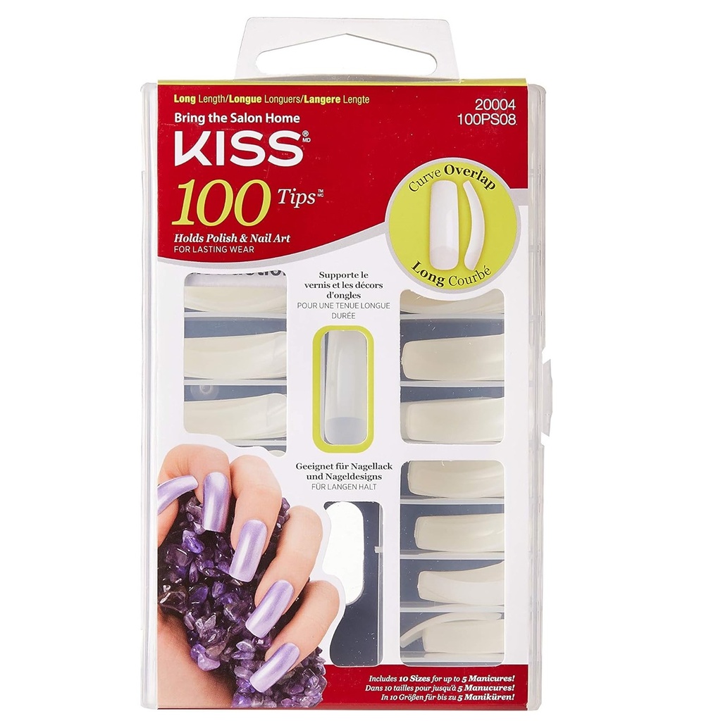 Kiss 100 Tips Hold Polish & Nail Art Curve Overlap