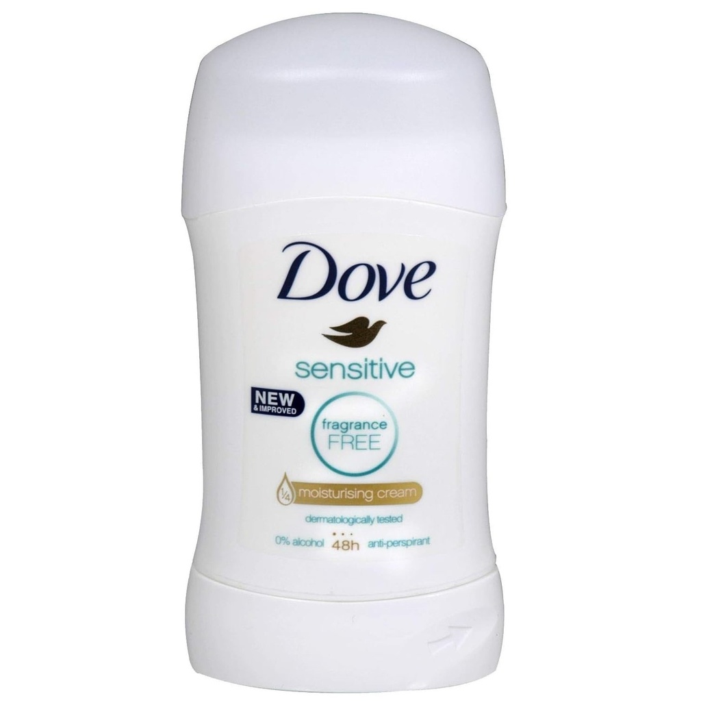 Dove Sensitive Fragrance Free Moisturising Cream 48h Antiperspirant Stick