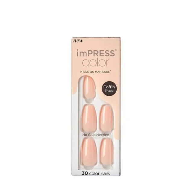 Impress Color Nails Medium Coffin Shape 505 Bubble Kiss