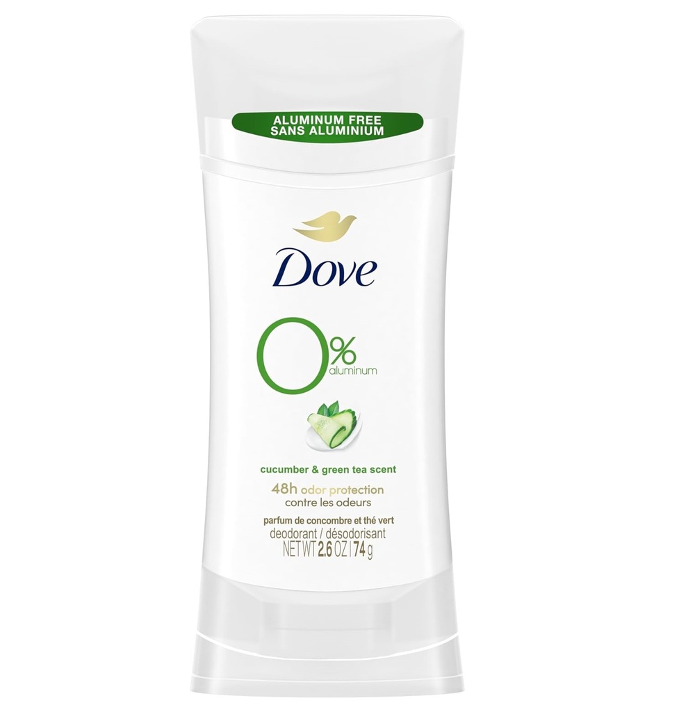 Dove Zero Aluminum Cucumber & Green Tea Deodrant Stick 74 g