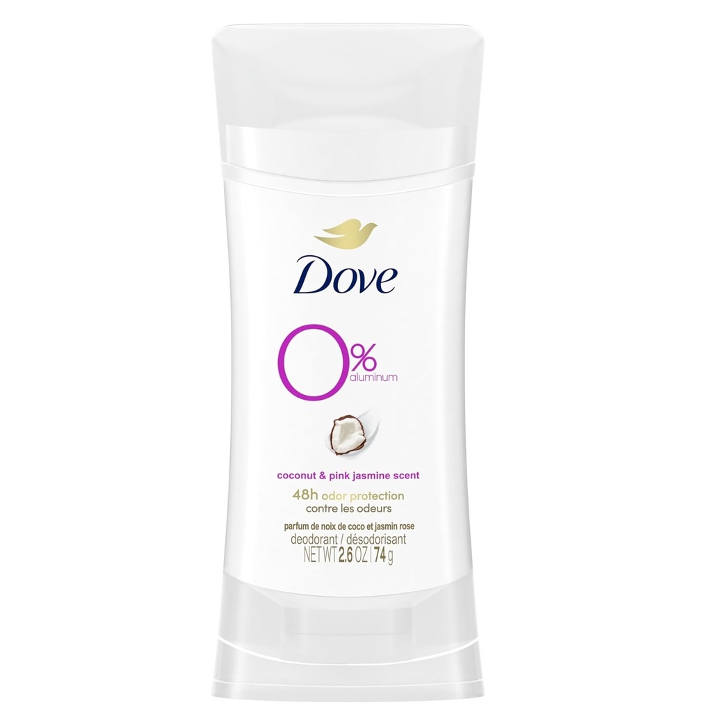 Dove Zero Aluminum Coconut & Pink Jasmine Deodrant Stick 74 g