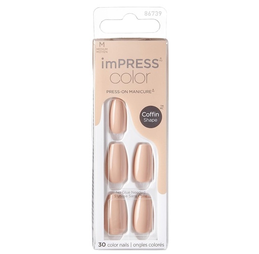 Impress Color Nails Medium Coffin Shape 506 Latte
