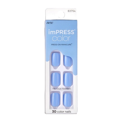 Impress Color Nails Short 015 Baby Why So Blue