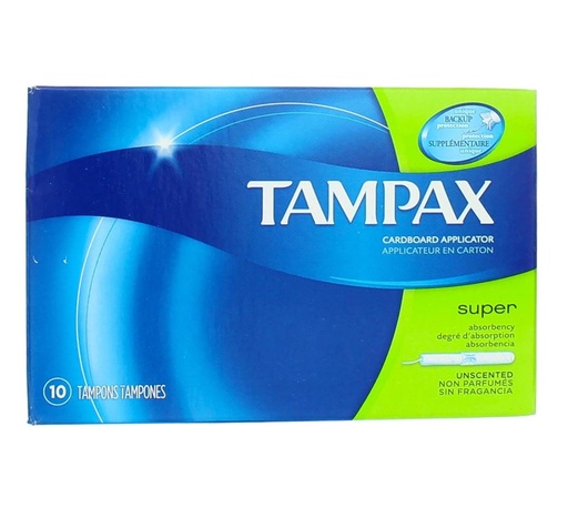 Tampax Super Back Up Protection 10 Tampons