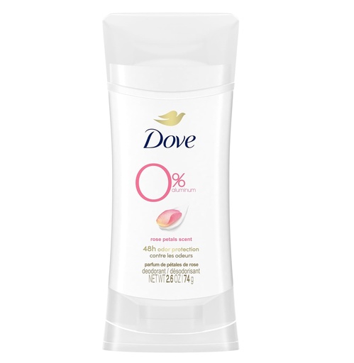 Dove Zero Aluminum Rose Petals Deodrant Stick 74 g