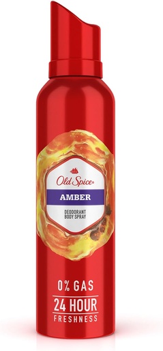 Old Spice Amber deodrant body spray 0% Gas 24h freshness 140ml